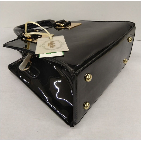 Isabelle Black Handbag with Hair Clip Zipper Closure Crossbody Bag - NWT - Picture 7 of 13